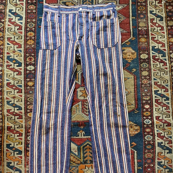 Seafarer Vintage 1970s Striped Pants - Picture 1 of 5